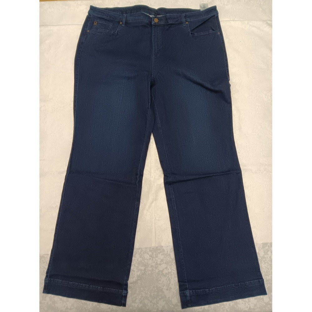 Belle by Kim Gravel Womens 26WT Dark Wash Wide Leg Stretch Jeans A667587